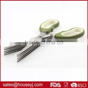 5 Layer Blades Kitchen Herb Scissors With Soft Grip Handle Stainless Steel Kitchen Scissors thumbnail-3