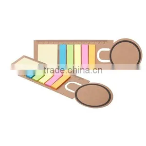 Recycler Kraft Bookmark With Sticky Notes, Colorful Design thumbnail-1