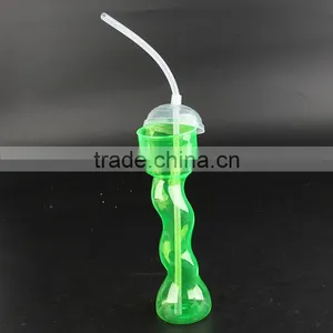 Plastic S Shape Beach Drink Bottle With Straw thumbnail-4