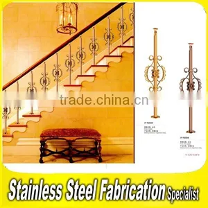 Interior Artistic Floor Mounted Cast Aluminum Stair Handrail thumbnail-3