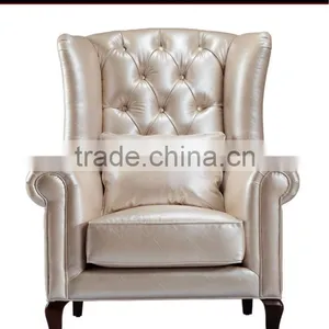 European Style Hotel Leather Leisure Sofa Chair thumbnail-1
