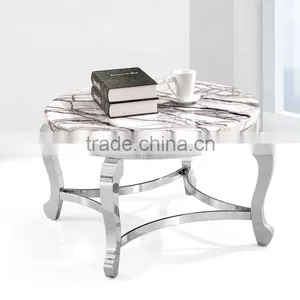 Simple Design Marble Metal Coffee Table for Hotel Lobby thumbnail-2