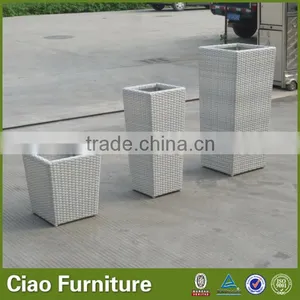 Outdoor Cheap Plastic Flower Pots Wholesale Rattan Planter Pot thumbnail-2