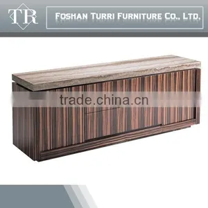 Green MDF Coffee Table With Natural Stone Travertine thumbnail-6