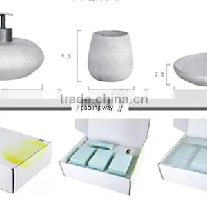 New Fashion Gray Resin Sandstone Imitation Marble Bath Accessories Set thumbnail-2