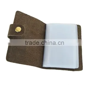 Leather Cover Bulk Plastic Bussiness Card Holder With Leather Embossed thumbnail-1