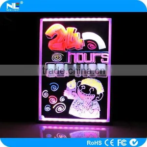 LED Color Flashing Advertising Board / Acylic Panel Restaurant LED Erasable Writing Board thumbnail-3