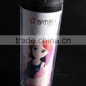 350ml Double Wall Plastic Travel Coffee Mug thumbnail-1