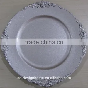 SILVER GLITTER PP PLASTIC CHARGER PLATE thumbnail-1