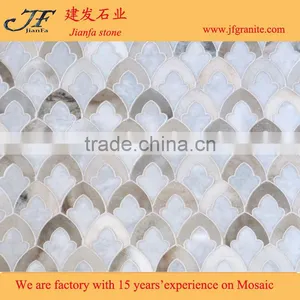 Wholesale High Quality Irregular Afyon Grey Marble Mosaic Design thumbnail-2