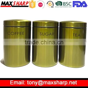 Gold Stainless Steel Canister Set With Customized Logo MSC2068 thumbnail-1