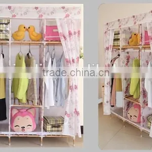 Best Selling Non-woven Cover Soild Wood Handle Wardrobe thumbnail-1