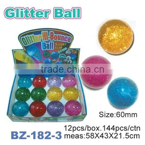Novelty 60mm TPU Water Glitter Bouncing Ball thumbnail-1