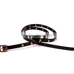 Wholesale Rivet Decorated Square Buckle Sex Women Lady Thin PU Waist Belt thumbnail-3