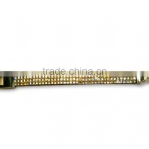 Gem Bracelet With Zinc Alloy Locking Part, Hot Sale Gift Leather With Crystal Gem Decoration thumbnail-4