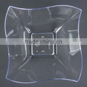 Splendent Clear Plastic Wavy 8 oz Square Bowl With Lid for Sale,OEM Plastic Wavy Clear Lunch Bowl 8 oz Wholesale thumbnail-3