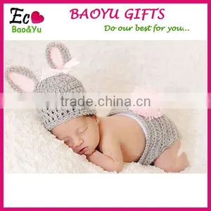 Newborn Baby Photo Prop Knitted Bunny Costume Cute Rrochet Rabbit Clothing Set Baby Clothes Factory thumbnail-1