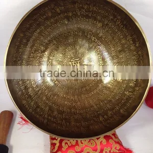High Quality Om Mani Padme Hum Tibetan Mantra Crafted Meditation Singing Bowl thumbnail-2