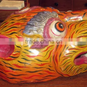 Dragon Mask Wall Hanging Decor Handmade in Nepal thumbnail-3
