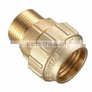 PE PIPE BRASS FITTING MALE COUPLING thumbnail-1