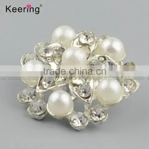 Keering-style Hotsale Pearl Rhinestone Button Pins for Shirt WBK-1471 thumbnail-1