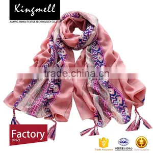 Custom Chinese Supplier's Fashionable Digital Printed Cotton Scarf for Lady thumbnail-1