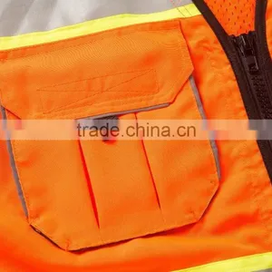 High Visibility Reflective Orange Safety Vest Fluorescent Safety Jacket thumbnail-5