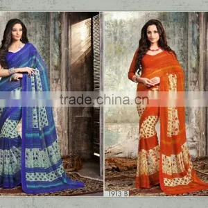 Surat Chiffon Printed Designer Saree thumbnail-1