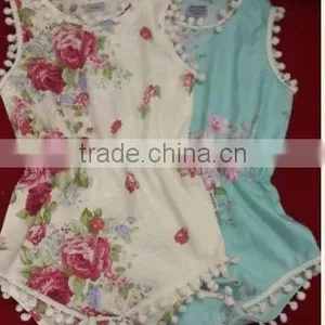 2017 Ponpon Floral Baby Romper Months Girls 100% Cotton Rose Vintage no Minimum Quantity. Etsy Item thumbnail-4