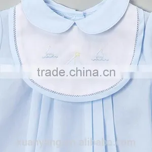 China Factory Girls Summer Clothes Outfit 2-Piece Colored Printing Pompom Cotton Set Smock Clothing Children thumbnail-2