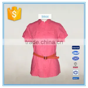 Elegant Women Blouse Shirt Ladies Tops With Chest Pockets thumbnail-1