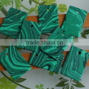 20*30 mm Synthetic Malachite Square Charms Diy Malachite Charms Jewelry Accessories for Earrings 2016 thumbnail-1