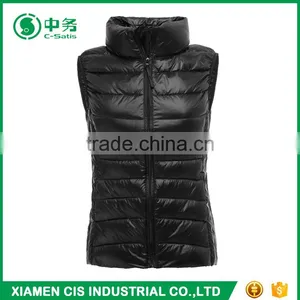 New Arrival Winter Ultralight Thin Stand Collar Women Duck Down Vest thumbnail-6