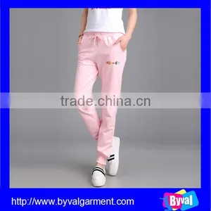 Hot Sale Fashion Custom Fleece 100% Cotton Plain Blank Elastic Waist Womens Pants Pattern thumbnail-6