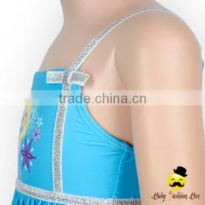 YZA-006 Yiwu Yihong 2017 New Baby Bikini Printed Cartoon Ruffle Dress Harness Kids Girls Swimwear Models thumbnail-5