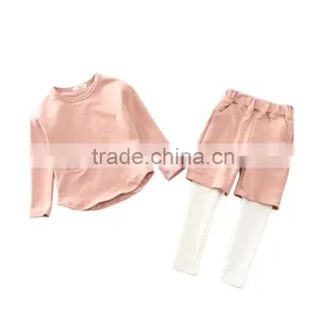 Factory-hot Selling Casual Fake Two Pieces Kids Outfits/custom Latest Children Baby Clothes Set thumbnail-2