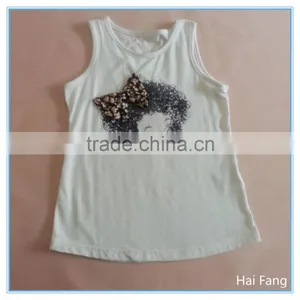 OEM Children Girls Printed Vest, Summer Hot Vests Tops, Knitted Fabric Underwear Set thumbnail-5