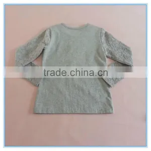 Girls Printed Lace Sleeve t Shirt, Beautiful Girl t Shirt With Printing, Fancy Gril Long Sleeve t Shirt, Bowknot Decorated Wear thumbnail-4
