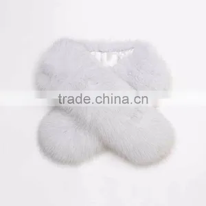 Myfur White Color Genuine Blue Fox Body Fur for Neck Wear Short Collar thumbnail-1