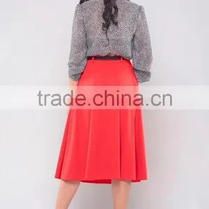 Fashionable Latest Women Skirt Design Elegant Flared Office Skirt thumbnail-2