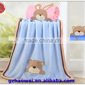 Wholesale Cartoon Embroidered Baby Thick Fleece Blanket thumbnail-1