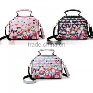 School Girls Go Shopping PU Leather Polyester Character Pattern 82721 Shoulder Bag thumbnail-1