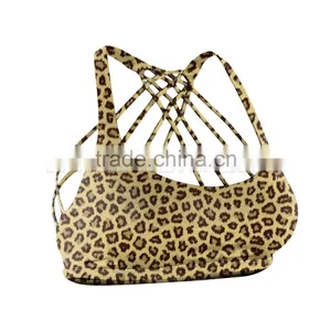 Leopard Skin Texture in Yoga Fitness Sports Bra Containing Multiple Stripes thumbnail-1