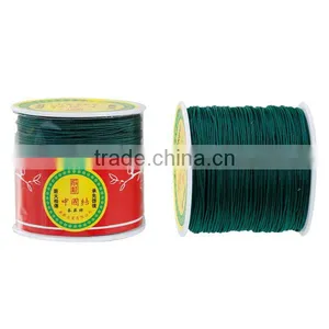 Polyamide Nylon Jewelry Thread Cord For Buddha/Mala/Prayer Beads Dark Green 0.5mm thumbnail-3