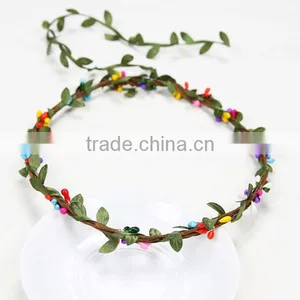 Luxury Wedding Rose Garland Hawaii Artficial Flower Hairband Wreath Headband thumbnail-3