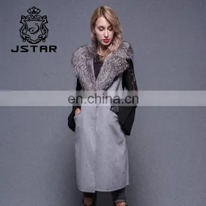 Cheap Price Wool Women Winter Cashmere Coat Ladies Long Vest Design thumbnail-3
