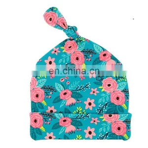 Newborn Baby Floral Receiving Blankets Swaddling Cotton Blankets With Hat Photography Props thumbnail-6