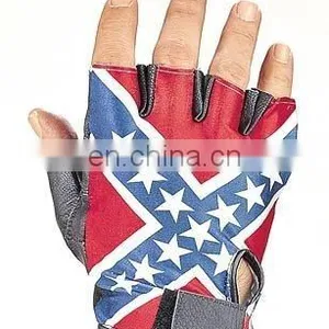 HMB-2034C, LEATHER FINGERLESS GLOVES FLAG RIDING GLOVES thumbnail-1