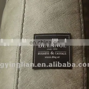 High Quality Black Adhesive Sofa Furniture Woven Damask Label thumbnail-1