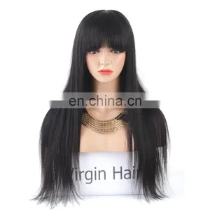 Brazilian Human Hair Lace Front Wigs With Bangs thumbnail-2